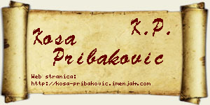 Kosa Pribaković vizit kartica